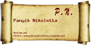 Panyik Nikoletta névjegykártya